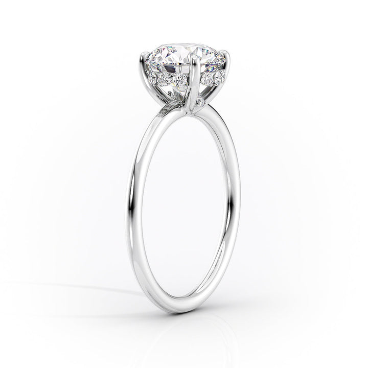 The Selena Set With Cushion Solitaire Moissanite#material_14k-white