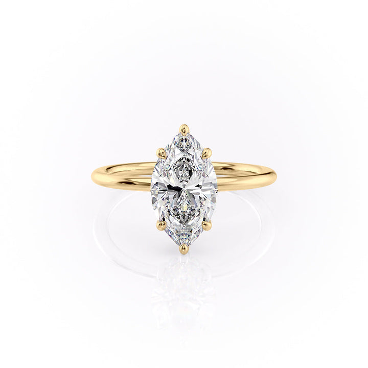 The Selena Set With Marquise Solitaire Lab Diamond 1 Carat 14K Gold#material_14k-gold