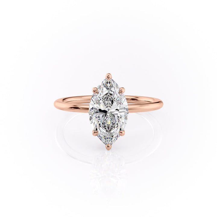 The Selena Set With Marquise Solitaire Moissanite#material_18k-rose