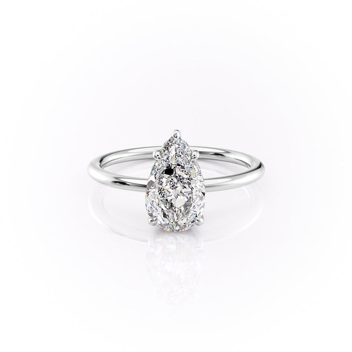 The Selena Set With Pear Solitaire Moissanite#material_14k-white