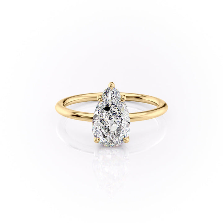 The Selena Set With Pear Solitaire Lab Diamond 1 Carat 18K Gold#material_18k-gold