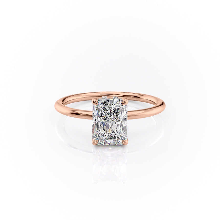 The Selena Set With Radiant Solitaire Moissanite#material_18k-rose