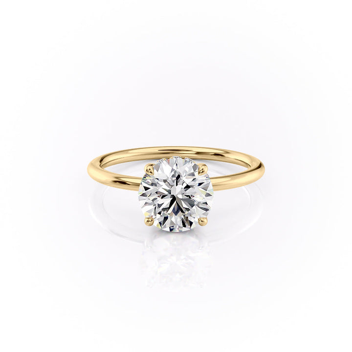 The Selena Set With Round Solitaire Lab Diamond 1 Carat 14K Gold#material_14k-gold