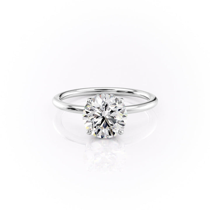 The Selena Set With Round Solitaire Lab Diamond 1 Carat 14K White#material_14k-white