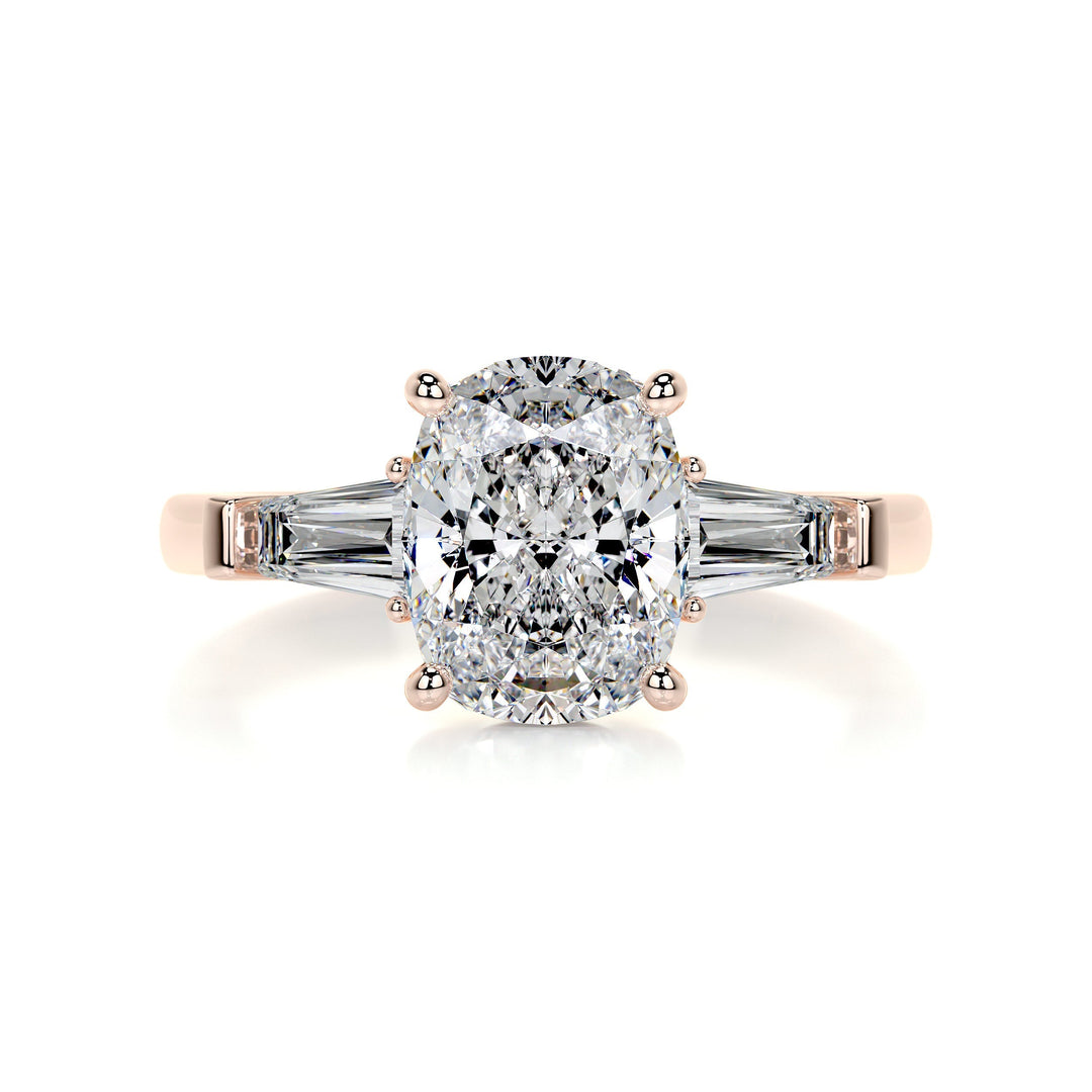 The Sevyn Moissanite & Diamonds Ring Moissanite 14K Rose 1 Carat Taper#material_14k-rose