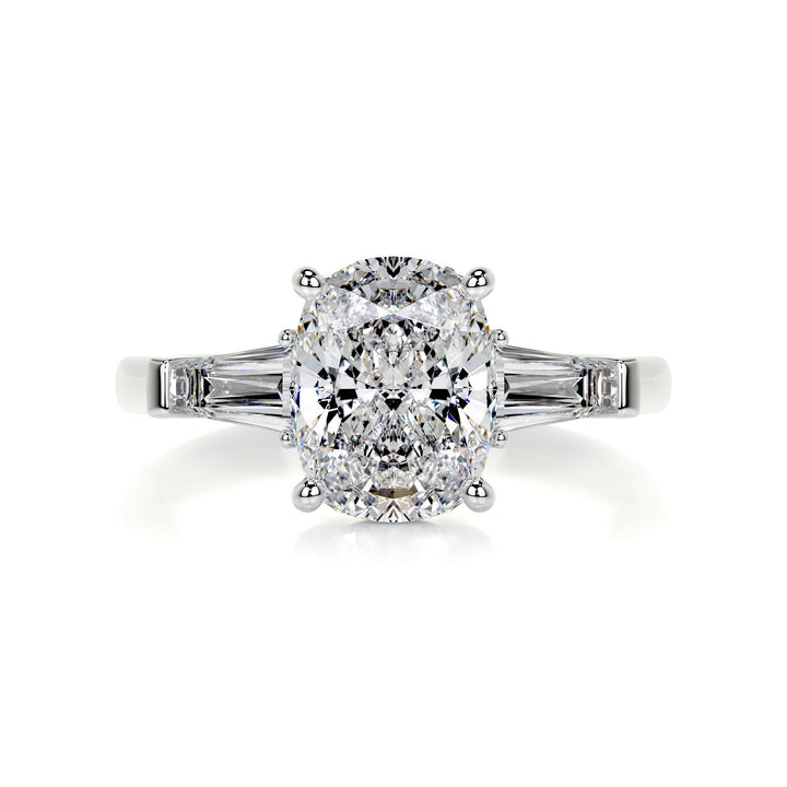 The Sevyn Moissanite & Diamonds Ring Moissanite 14K White 1 Carat Taper#material_14k-white