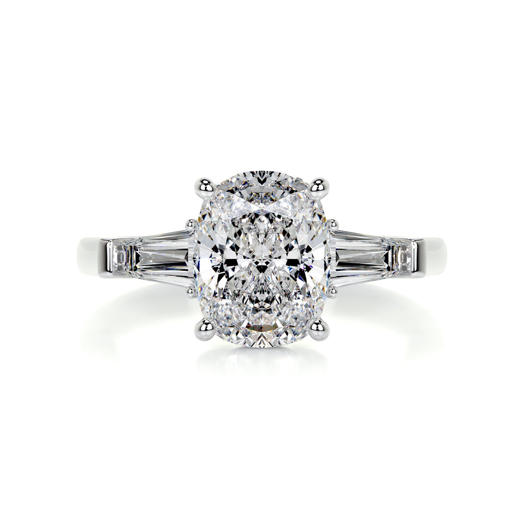 The Sevyn Moissanite & Diamonds Ring Moissanite 18K White 1 Carat Taper#material_18k-white