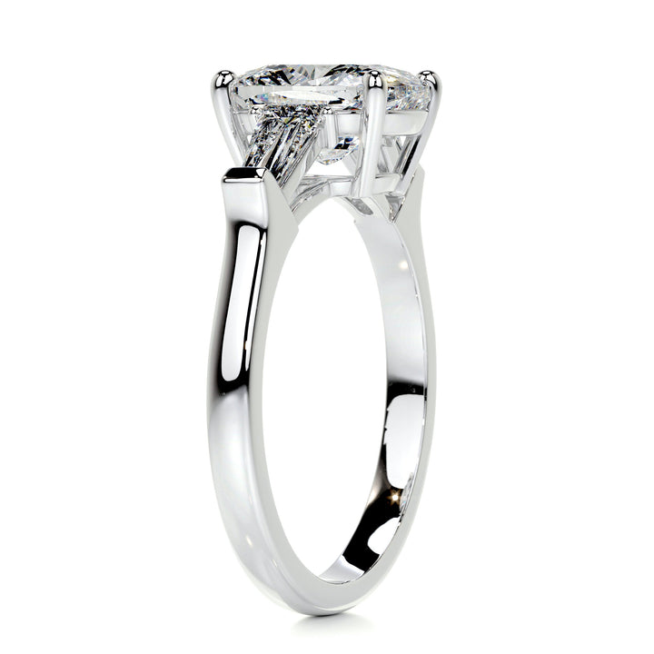 The Sevyn Moissanite & Diamonds Ring Moissanite 18K White 2.15 Carat Taper#material_18k-white