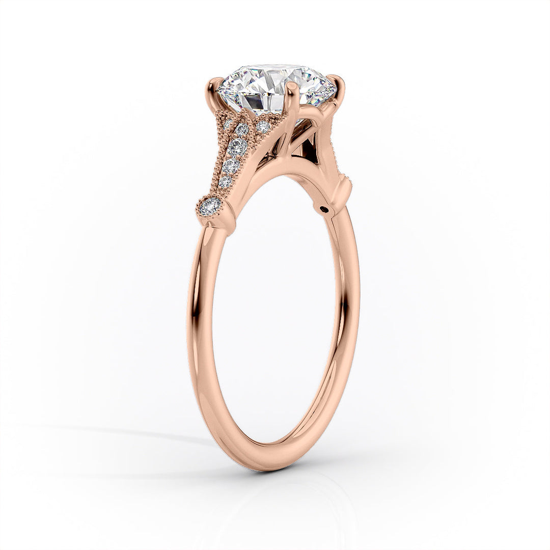 The Sharon Set With Cushion Side Stone Lab Diamond 1.5 Carat 14K Rose#material_14k-rose