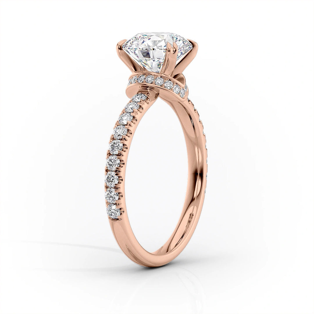 The Sia Set With Cushion Pave Lab Diamond 1.5 Carat 14K Rose#material_14k-rose