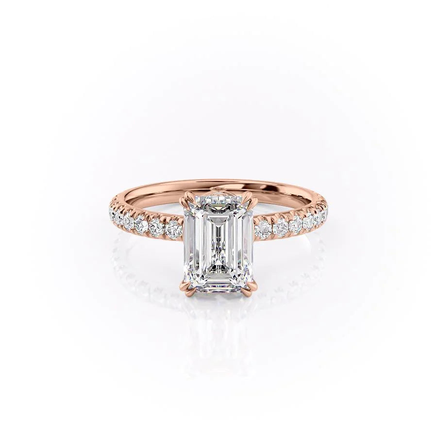 The Sia Set With Emerald Pave Moissanite#material_14k-rose