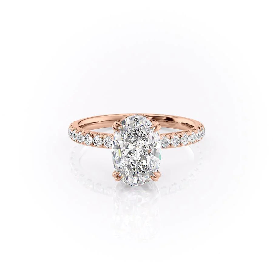 The Sia Set With Oval Pave Moissanite#material_14k-rose