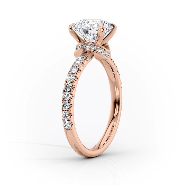 The Sia Set With Oval Pave Lab Diamond 1.5 Carat 14K Rose#material_14k-rose