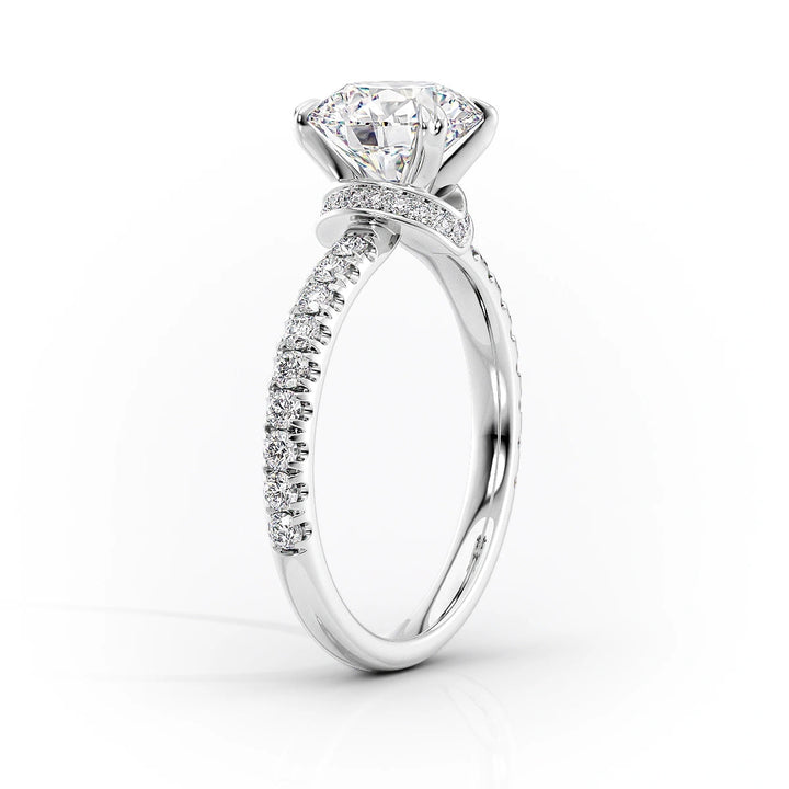 The Sia Set With Oval Pave Lab Diamond 1.5 Carat 14K White#material_14k-white