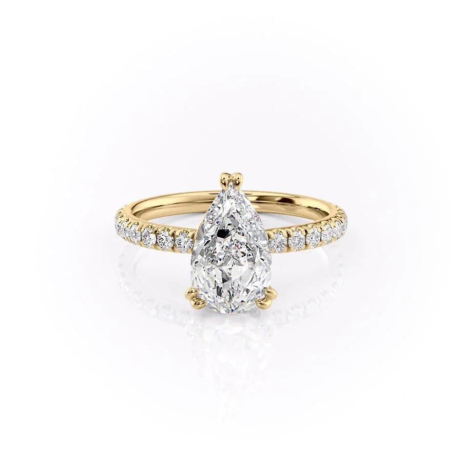 The Sia Set With Pear Pave Lab Diamond 1 Carat 14K Gold#material_14k-gold