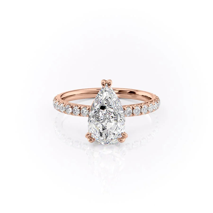 The Sia Set With Pear Pave Lab Diamond 1 Carat 14K Rose#material_14k-rose