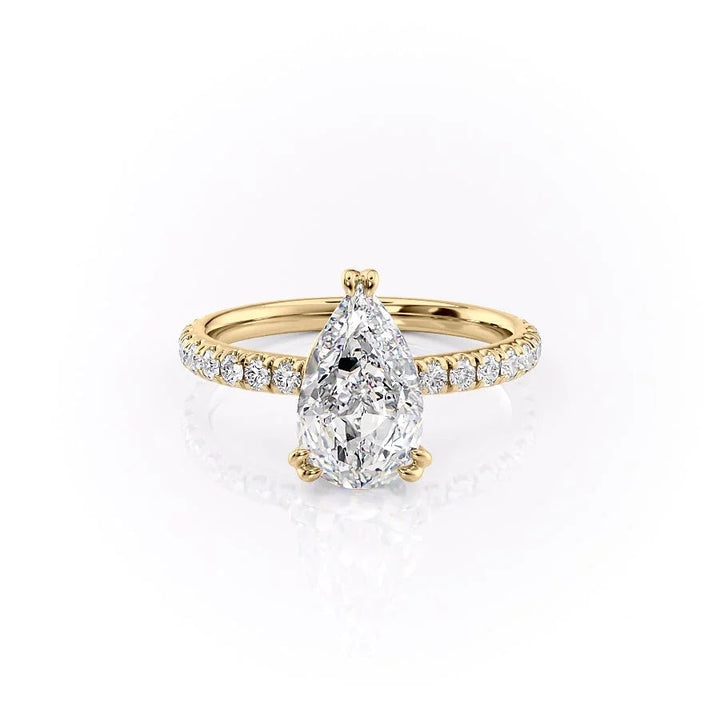 The Sia Set With Pear Pave Lab Diamond 1 Carat 18K Gold#material_18k-gold