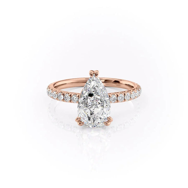 The Sia Set With Pear Pave Lab Diamond 1 Carat 18K Rose#material_18k-rose