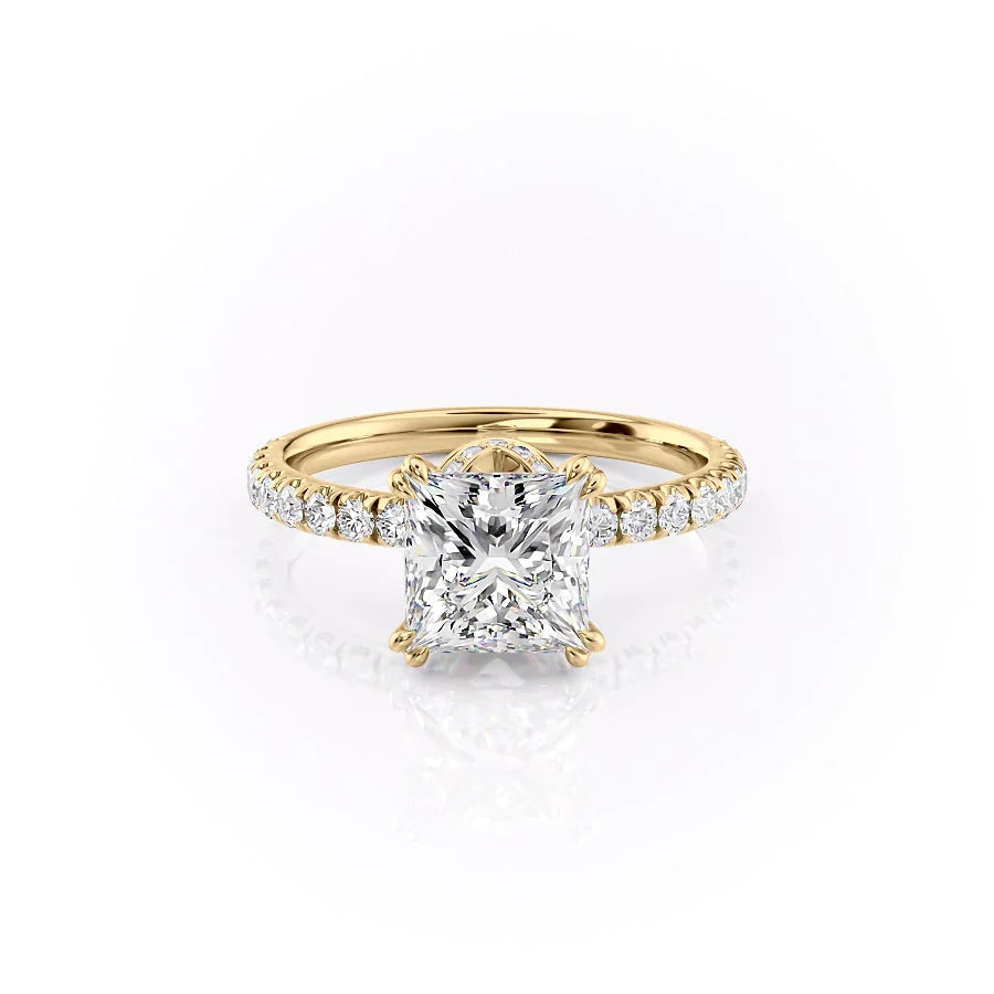 The Sia Set With Princess Pave Lab Diamond 1 Carat 14K Gold#material_14k-gold