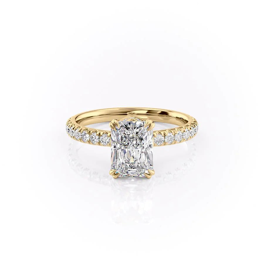 The Sia Set With Radiant Pave Lab Diamond 1 Carat 14K Gold#material_14k-gold