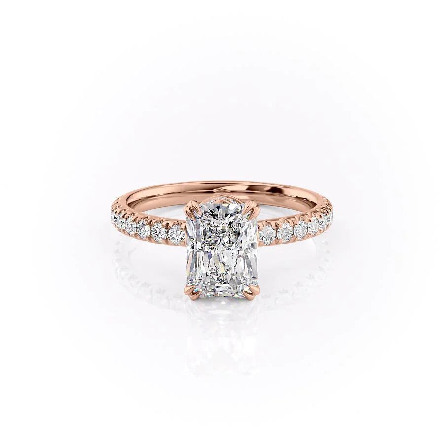 The Sia Set With Radiant Pave Lab Diamond 1 Carat 14K Rose#material_14k-rose