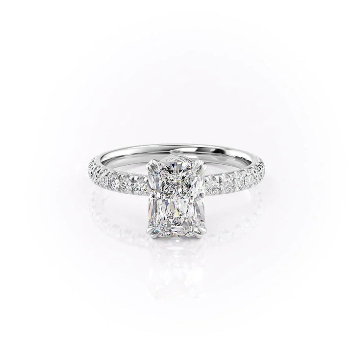 The Sia Set With Radiant Pave Lab Diamond 1 Carat 14K White#material_14k-white