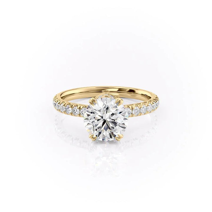 The Sia Set With Round Pave Lab Diamond 1 Carat 14K Gold#material_14k-gold