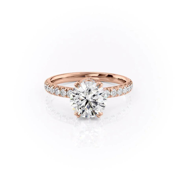 The Sia Set With Round Pave Lab Diamond 1 Carat 14K Rose#material_14k-rose