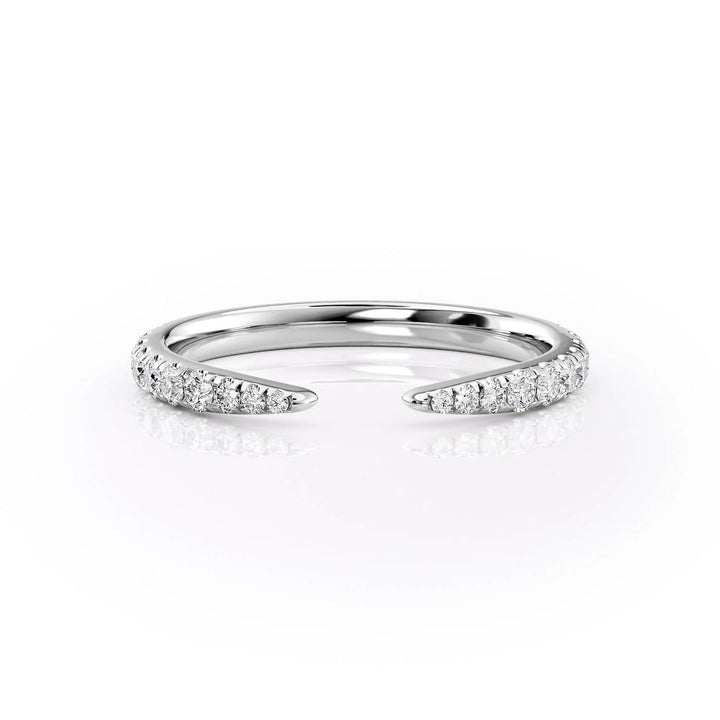 The Sia Wedding Bands Diamonds Half Way 14K White#material_14k-white