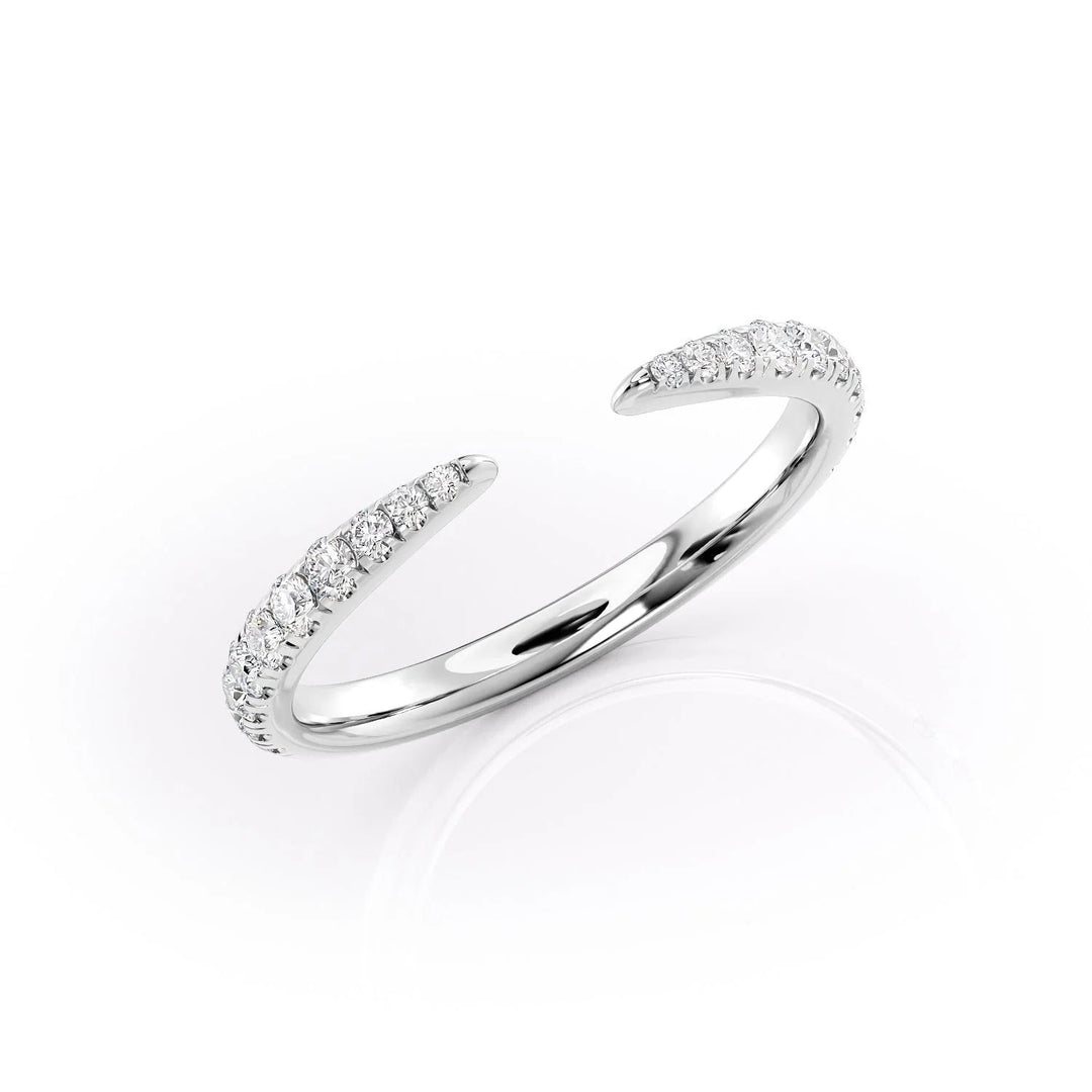 The Sia Wedding Bands Diamonds Half Way 14K White#material_14k-white