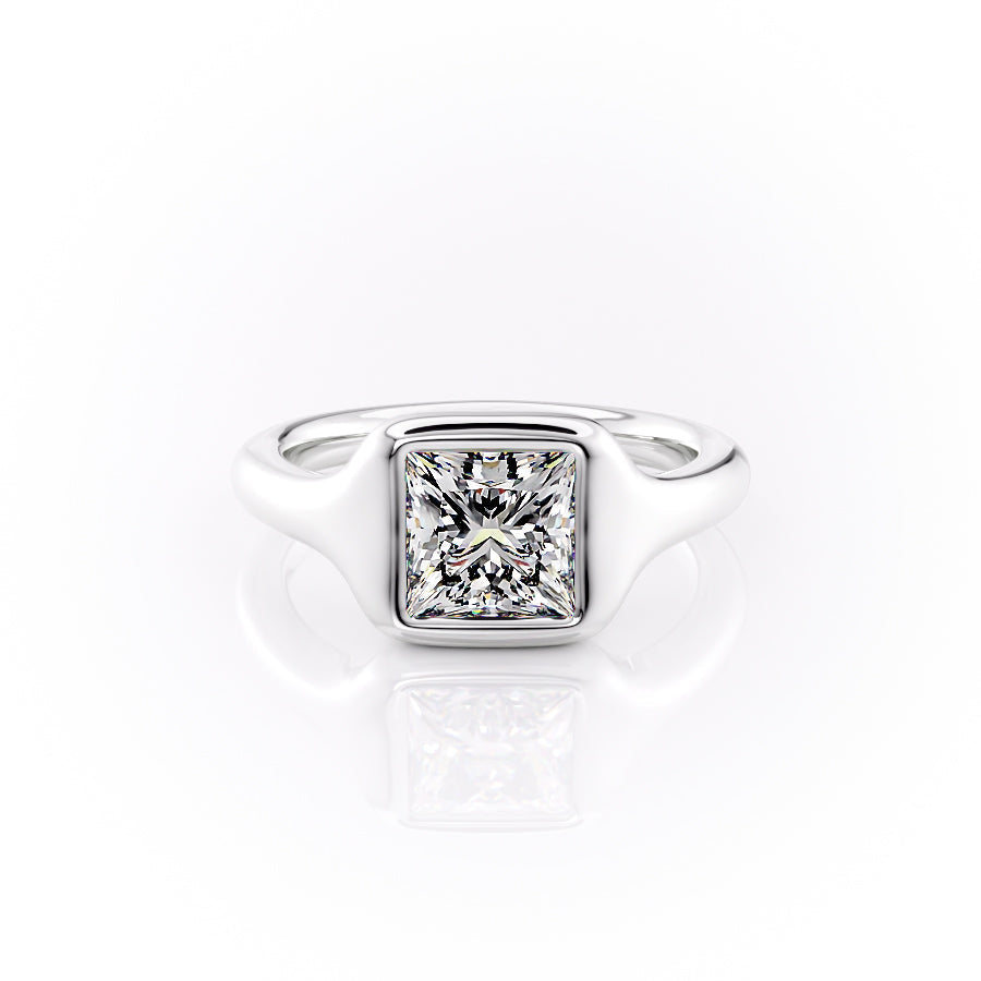 The Sienna Set With A Princess Lab Diamond-L'Amour Brilliance #material_white