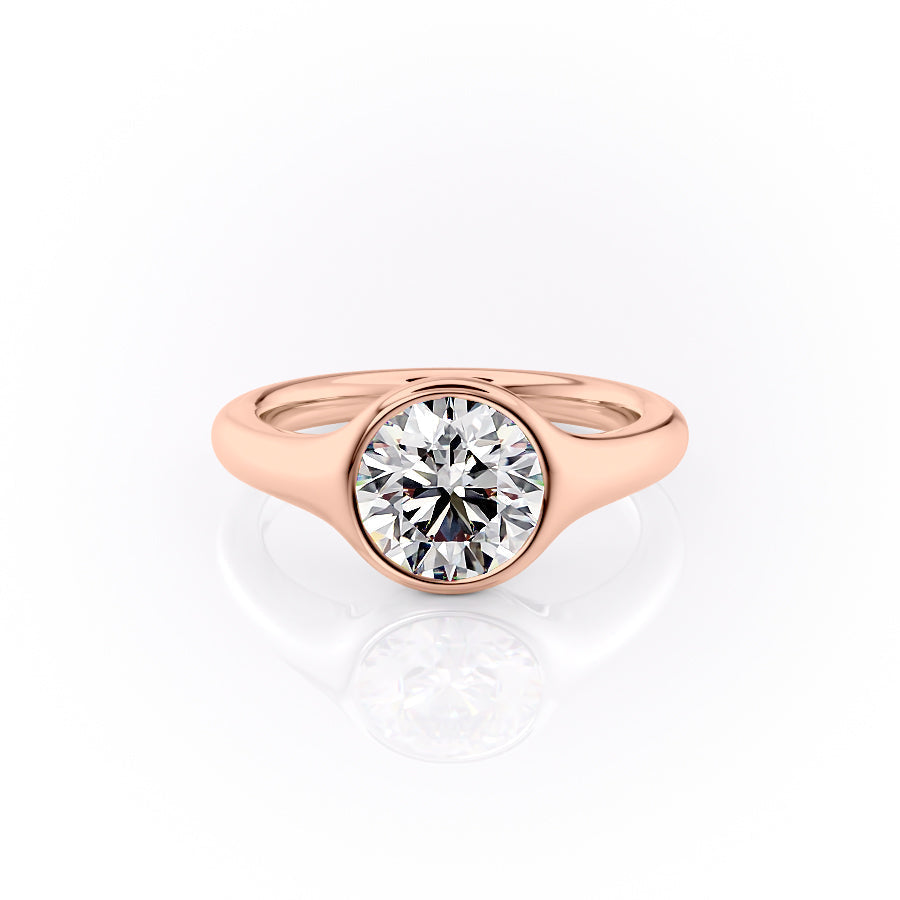 The Sienna Set With A Round Lab Diamond-L'Amour Brilliance #material_rose