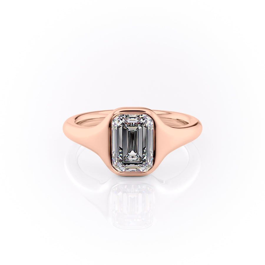 The Sienna Set With An Emerald Lab Diamond-L'Amour Brilliance #material_rose