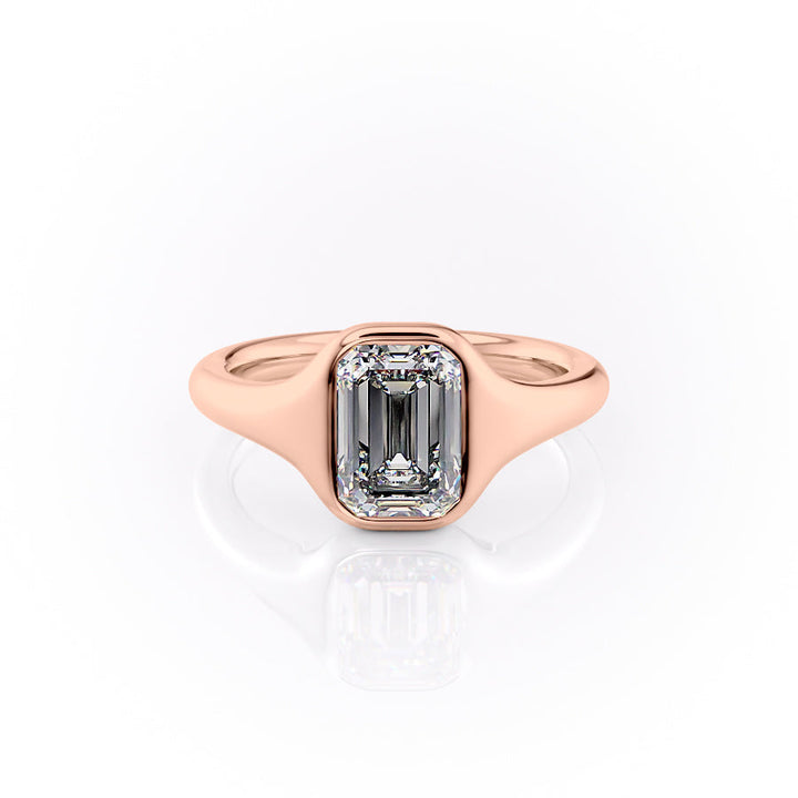The Sienna Set With An Emerald Lab Diamond-L'Amour Brilliance #material_rose