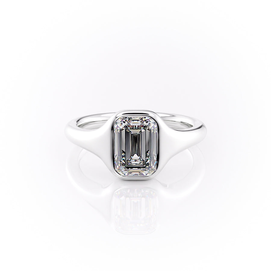 The Sienna Set With An Emerald Lab Diamond-L'Amour Brilliance #material_white