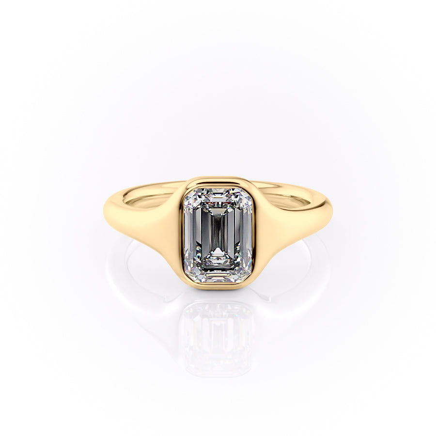 The Sienna Set With An Emerald Lab Diamond-L'Amour Brilliance #material_gold