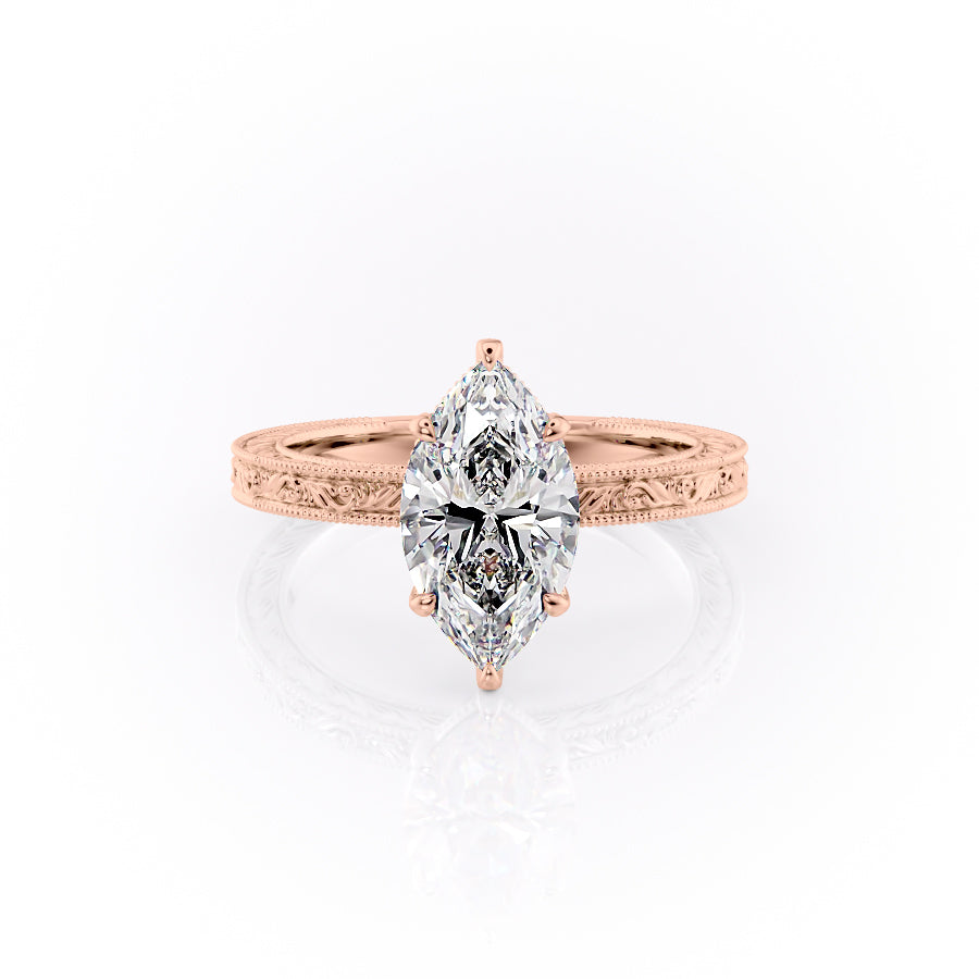 The Skye Set With A Marquise Lab Diamond-L'Amour Brilliance #material_rose