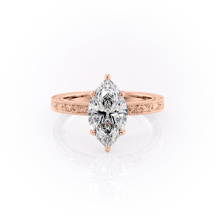 The Skye Set With A Marquise Lab Diamond-L'Amour Brilliance #material_rose
