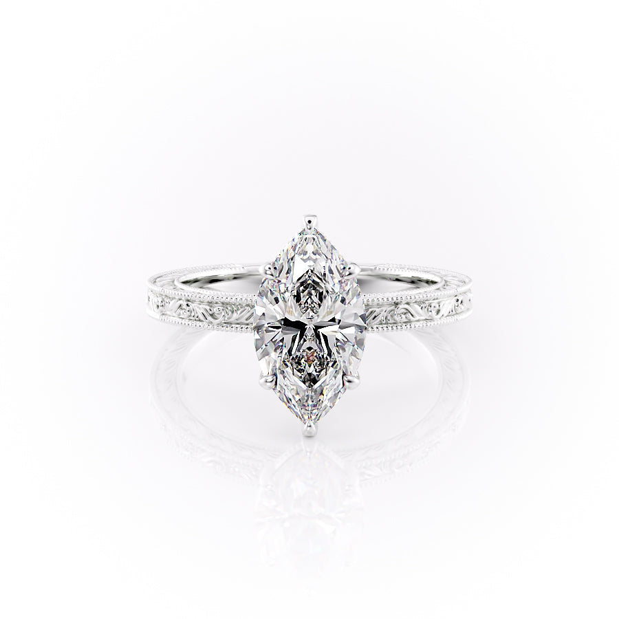 The Skye Set With A Marquise Lab Diamond-L'Amour Brilliance #material_white