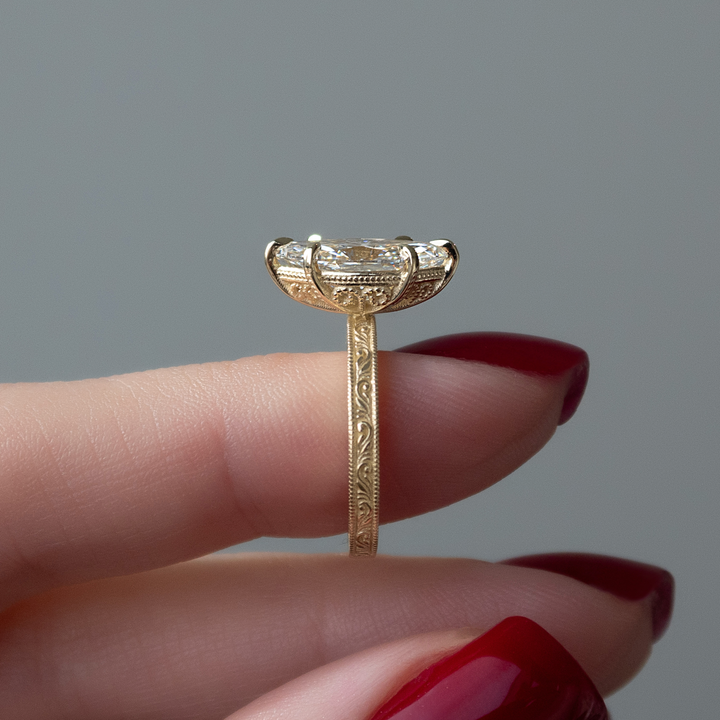 The Skye Set With A Marquise Lab Diamond#material_gold