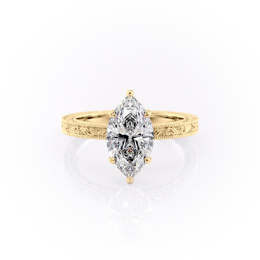 The Skye Set With A Marquise Lab Diamond-L'Amour Brilliance #material_gold