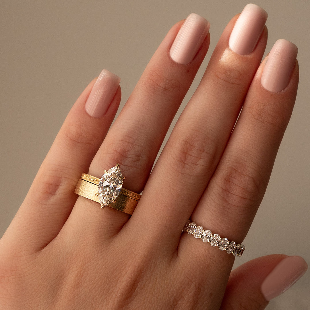 The Skye Set With A Marquise Lab Diamond#material_gold