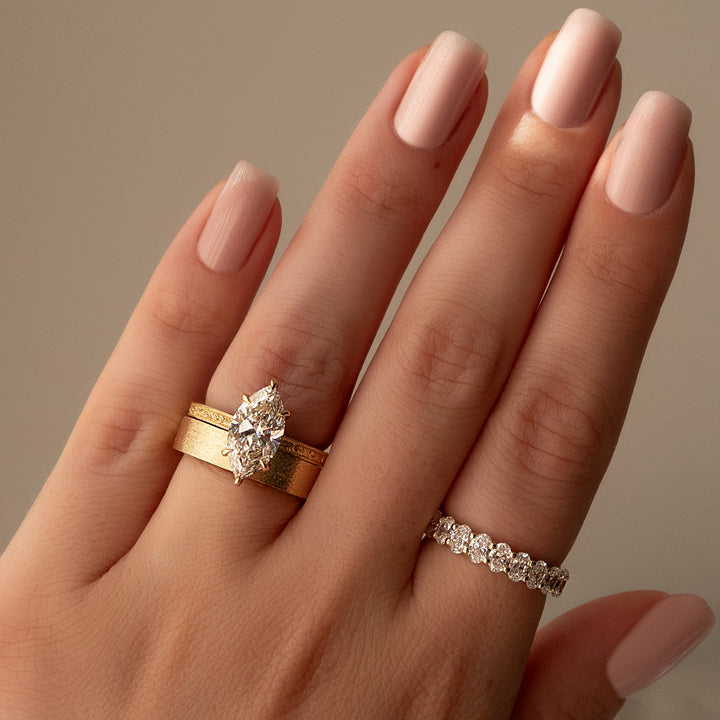 The Skye Set With A Marquise Lab Diamond#material_gold