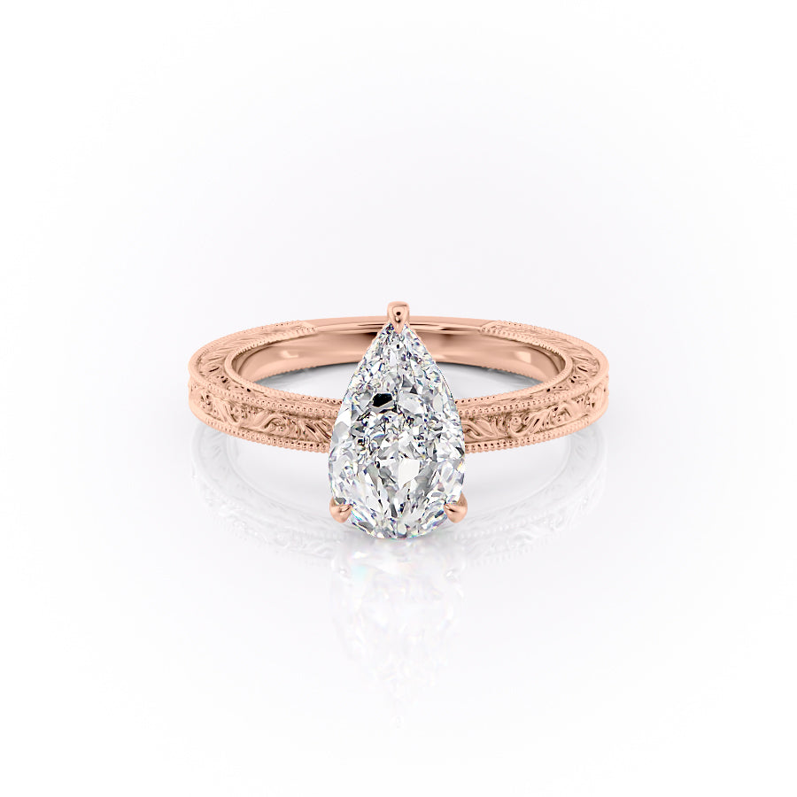 The Skye Set With A Pear Lab Diamond-L'Amour Brilliance #material_rose