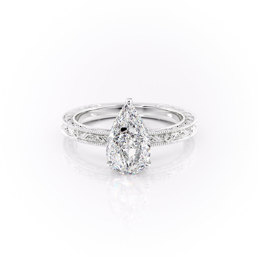 The Skye Set With A Pear Lab Diamond-L'Amour Brilliance #material_white