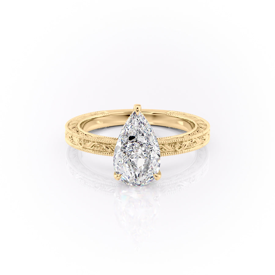 The Skye Set With A Pear Lab Diamond-L'Amour Brilliance #material_gold