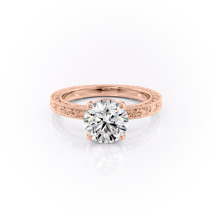 The Skye Set With A Round Lab Diamond-L'Amour Brilliance #material_rose