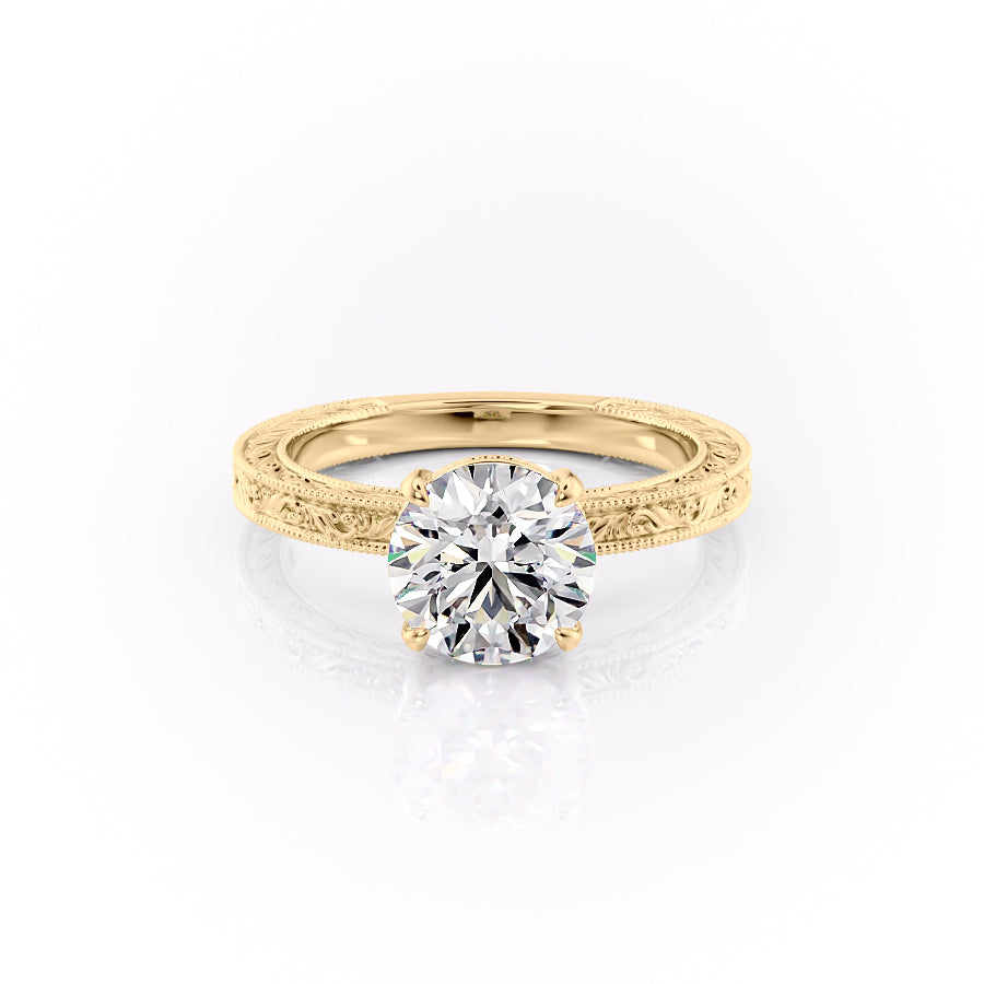 The Skye Set With A Round Lab Diamond-L'Amour Brilliance #material_gold