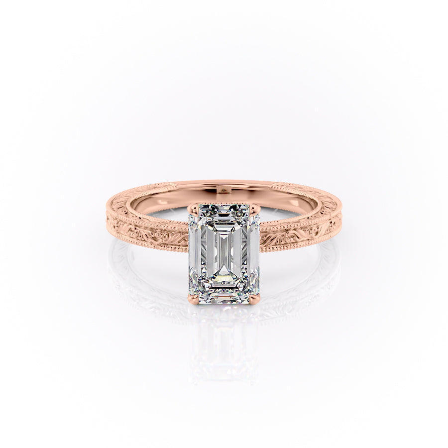 The Skye Set With An Emerald Lab Diamond-L'Amour Brilliance #material_rose