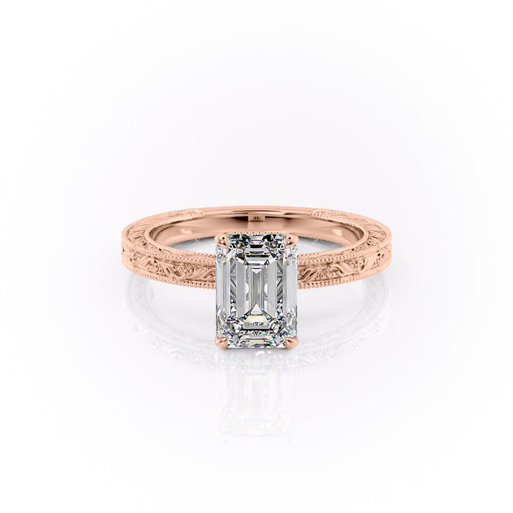 The Skye Set With An Emerald Lab Diamond-L'Amour Brilliance #material_rose